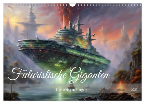 Dusanka Djeric | Futuristische Giganten - Eine Welt von Morgen (Wandkalender 2025) - Kalender mit 14 beeindruckenden Kunstwerken majestätischer schwimmender Meisterwerke, kreativ mit KI erstellt. Ideal für Kunstliebhaber und als stilvolle Wanddekoration.