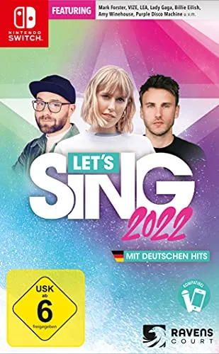 Let's Sing 2022 mit deutschen Hits - Nintendo Switch-Spiel mit 35 Charthits und Klassikern. Singe alleine oder fordere bis zu 8 Freunde heraus, um der Karaoke-Star zu werden!