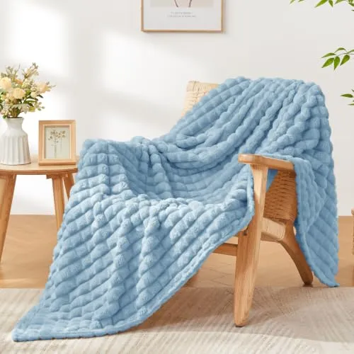 BEDELITE Kuscheldecke Flanell Flauschig, Blau, 150 x 200 cm