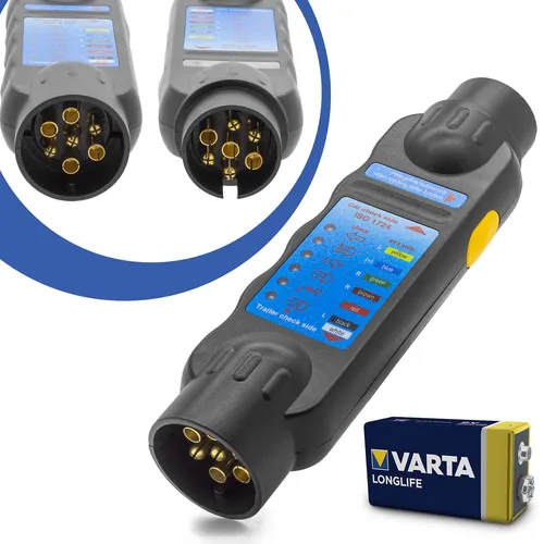 DIN Prüfgerät Anhänger Licht Beleuchtung Tester 7 Polig Trailer Prüfer Batterie