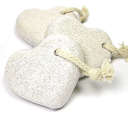 MGS SHOP Natur Bimsstein Herzen mit Kordel im Set Fußpflege Pediküre Hornhaut (3er-Set)