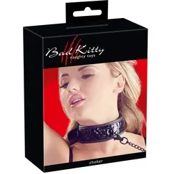 Halsfessel mit Leine – weich gepolstert & verstellbar von Bad Kitty