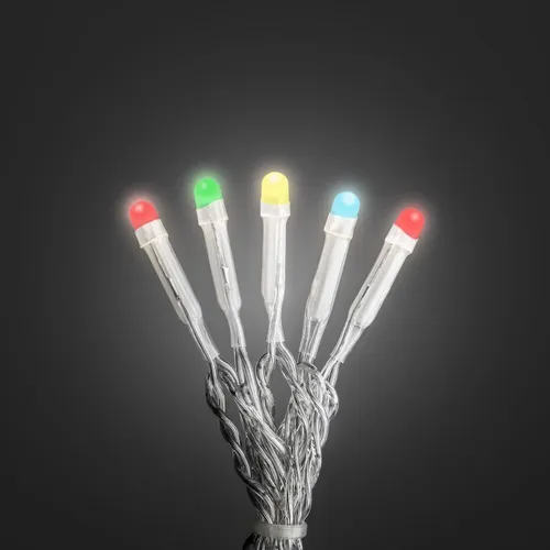 Konstsmide 6340-523 Micro LED Deko Lichterkette gefrostet bunt transparent 0,63m