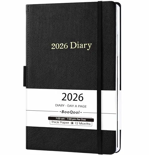 Kalender 2026 - Terminplaner 2026 Einem Tag pro Seite Produktivität Planer von Januar 2026 bis Dezember 2026 mit Monatlichen Registerkarten, Innentasche, Gebändert