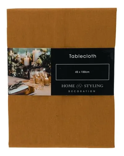 Koopman International b.v Tischläufer Dunkel Orange Terracotta 50% Polyester 50% Baumwolle Tischdecke Uni einfarbig 45x150cm