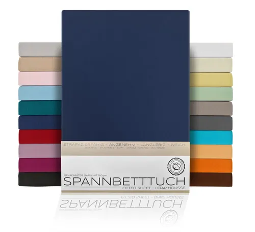 Beautex Spannbettlaken Spannbetttuch Bettlaken aus gekämmter Baumwolle Premium Jersey 160g/m², Jersey, Gummizug: rundum, (1 Stück)