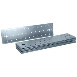 HELPMATE Flachverbinder 12 Stück 60x240 mm - galvanisch verzinkt und blau passiviert, LxB: 240x60 mm 60 mm x 240 mm