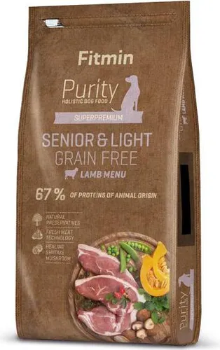 Fitmin Dog Purity Senior Light Wild & Lamm 12kg - Hundefutter für Senioren, reich an frischem Lamm und Wild, unterstützt die Gelenke und sorgt für eine gesunde Verdauung. Ideal für ältere Hunde mit speziellen Ernährungsbedürfnissen.