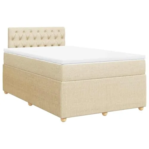 vidaXL Boxspringbett mit Matratze Creme 120x190 cm von vidaXL