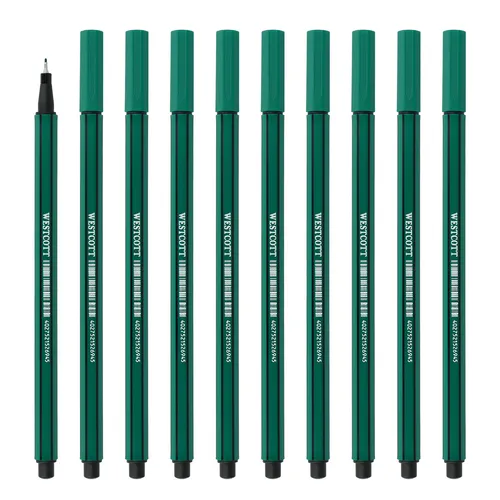 Westcott STORYLINER Fineliner Grün 10 Stück, 0,4mm Strichstärke