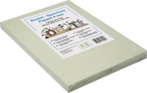 Bastelsperrholz Pappel DIN A4 4 mm - Vielseitig einsetzbar - Hochwertiges Bastelsperrholz aus Pappel in DIN A4, ideal für kreative Projekte. Perfekt für den professionellen Einsatz und einfach zu bearbeiten.