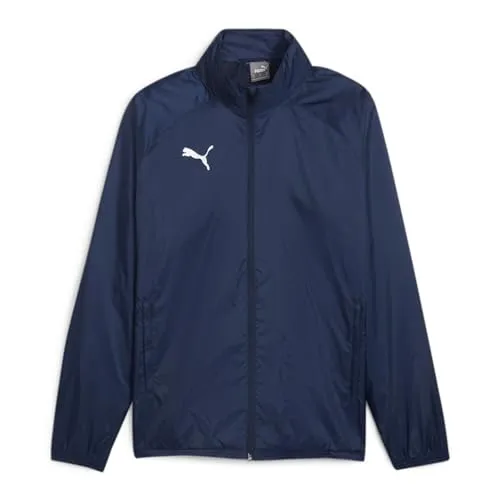PUMA teamGOAL All Weather Jacke Herren blau S - Sonstige Sportschuhe - Hochwertige Regenjacke mit dryCELL-Technologie für optimalen Schutz vor Wind und Regen, ideal für sportliche Aktivitäten und Freizeit.