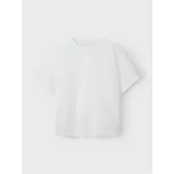 Name It T-Shirt NKMVOBBO SS NREG TOP NOOS loose fit mit leicht überschnittenen Schultern weiß 146 EU