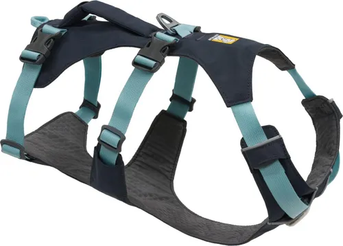RUFFWEAR® Hundegeschirr Flagline Harness 2.0, Türkis - Multifunktionales Outdoor-Geschirr - Weiteres Autozubehör und ideales Geschirr für Outdoor-Aktivitäten, mit gepolstertem Handgriff und sechs Verstellmöglichkeiten für optimalen Sitz.