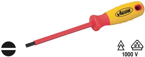 Vigor VDE Schlitz-Schraubendreher Klingenbreite: 3mm Klingenlänge: 100mm