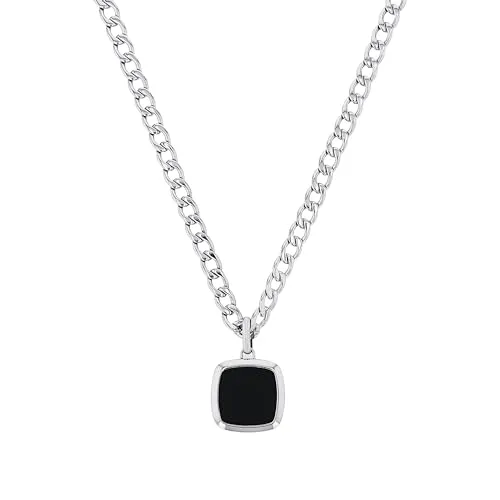 Amor Herren Kette mit Anhänger aus Edelstahl und Achat von Amor