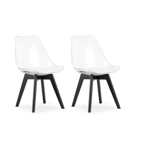 Home Collective 2er Set Esszimmerstuhl - Elegante Stühle mit Kunststoffbeinen in Schwarz - ELEGANT UND BEQUEM: Dieses 2er Set Esszimmerstühle vereint zeitloses Design mit hochwertiger Verarbeitung. Die ergonomischen Schalen und stabilen Kunststoffbeine garantieren höchsten Sitzkomfort und Langlebigkeit. Perfekt für jedes Esszimmer!