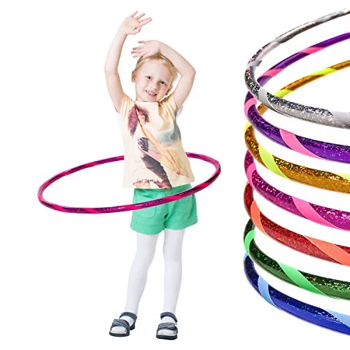 Glamour Kinder Hula Hoop Reifen Ø80cm, Pink-Pink - Bauchtrainer & Rückentrainer mit Glitzer – fördert Ausdauer und Körperhaltung, ideal für stürmische Kids, robust und handgefertigt in Bayern.