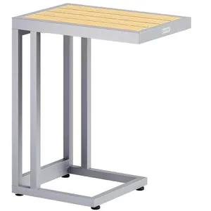 CASARIA Beistelltisch 109681, braun, mit Rollen - Ablagetisch aus wetterfestem WPC, bis 40 kg belastbar. Mit 4 Rollen, davon 2 mit Feststellbremse, ideal zum einfachen Verschieben unter Möbel. Stabiles, kippsicheres Stahlgestell für hohe Standfestigkeit.