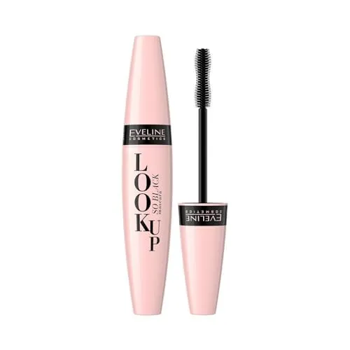 Eveline Cosmetics Intensiv Schwarze Volumen-Mascara mit Silikonbürste für alle Wimperntypen