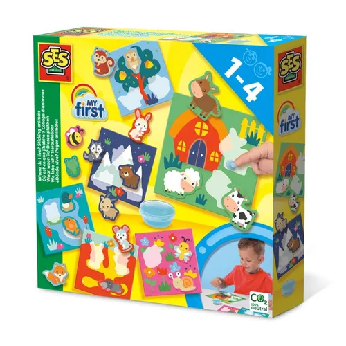 SES MY FIRST - WO LEBE ICH? TIERAUFKLEBER BASTELSET NEU OVP