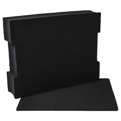 vhbw Schaumstoffeinlage mit Bodenplatte kompatibel mit Bosch L-BOXX 136 Werkzeugkoffer - Individuell Anpassbar, Schaumstoff, Schwarz