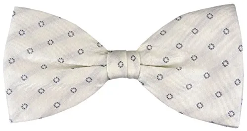 TigerTie Seidenfliege in cremeweiss silber gemustert in beige von TigerTie