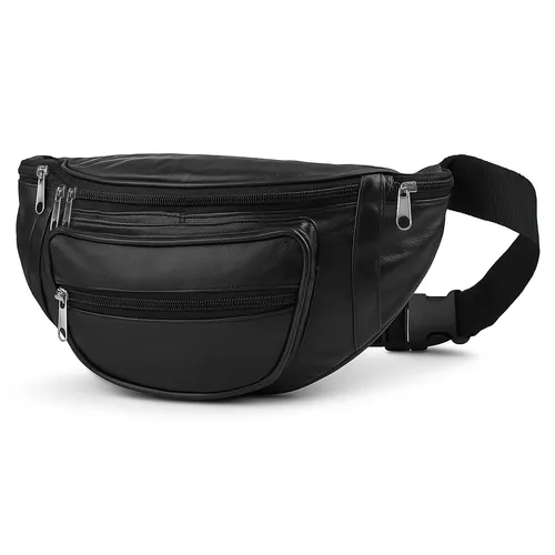 Gürteltasche Bauchtasche Hüfttasche Schwarz Echt Leder Umhängetasche Bag Geldbör