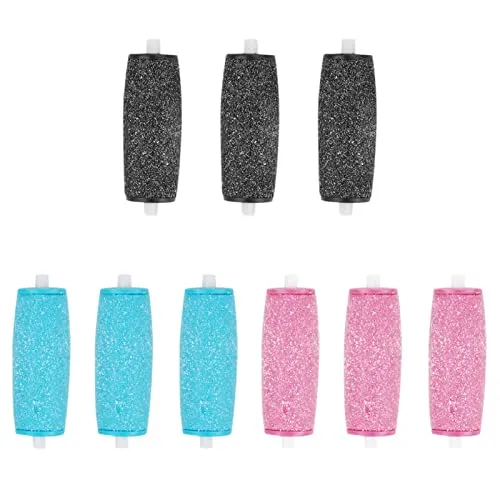 [12 Stück] Extra Grob Mineral Ersatzrollen für Scholl Velvet Smooth Hornhautentferner Nachfüll-Rollen mit Diamantpartikeln Ersatzrollen für Füße, Ersatzrollen mit Ersatzköpfen, 3 Arten von Rauheit