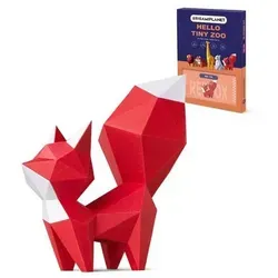 ORIGAMIPLANET Red Fox 3D Origami Papier Bastelset, Kreative handgemachte Papierkunst für Heimdekoration, Einzigartige DIY Tiermodelle