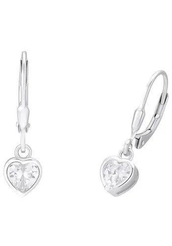 Prinzessin Lillifee Ohrhänger aus 925 Sterling Silber - Ohrringe für Mädchen mit funkelnden Zirkonia, Herz-Motiv und Patentbrisur, ideal als bezauberndes Geschenk für kleine Prinzessinnen.