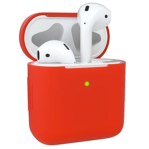 EAZY CASE - Schutzhülle für AirPods 1 & 2 Hülle Rot Silikon Case Stoßfest mit Deckel Schutz Antikratz Etui Cover rutschfeste Silikonhülle für Airpod Pro 1. / 2. Generation Silikoncase in Rot