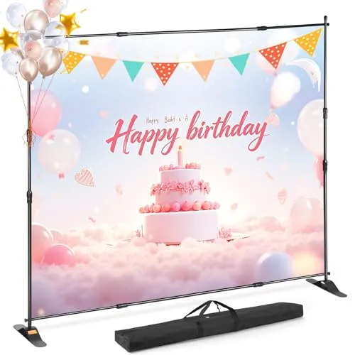 VEVOR Bannerhalter 3 x 2,4 m - Zubehör für Briefkästen: Hochwertige, teleskopisch verstellbare Halterung aus Aluminium, ideal für Werbung und Veranstaltungen, leicht zu montieren und transportieren.