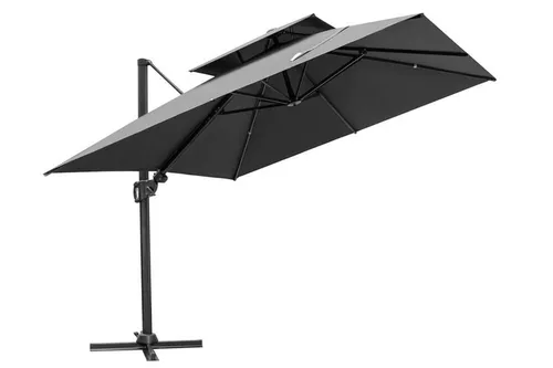 OUTFLEXX Ampelschirm 300x300 cm - Sonnenschirm in anthrazit, ideal für Ihre Wohlfühloase! Wasserabweisend, UV-beständig und mit Air-Vent System für optimale Luftzirkulation. Genießen Sie den Sommer mit Komfort und Stil!