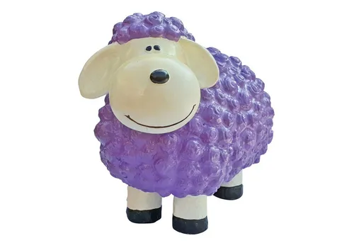 Fachhandel Plus Tierfigur Deko Schaf mittel Gartenfigur Schaf Bunte Schafe für den Garten (1 St), Farbenfrohe Gartenfigur