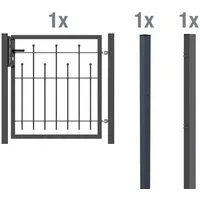 Metallzaun Einzeltor-Set Madrid Anthrazit – Stabil & Vielseitig - Hochwertiges Einzeltor-Set für robuste Zaunanlagen. Langlebige, feuerverzinkte Materialien und stilvolles Design sorgen für einfache Selbstmontage und zahlreiche Einsatzmöglichkeiten.
