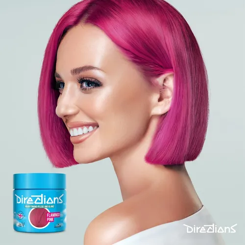 Directions Haartönung - Flamingo Pink - Kreative Haartönung für lebendige Styles. Ammoniakfrei, pflegend und einfach anzuwenden. Ideal für individuelle Farbwechsel und kreative Kombinationen.