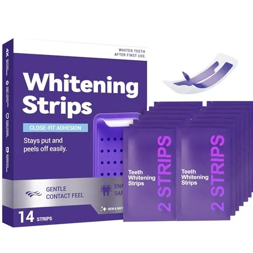 Lila Teeth Whitening Strips, Bleaching Zahnaufhellung-Streifen in 14 Tagen, Einfachen Aufhellen Zähne für Schnelles Entfernen Aller Flecken und Sie Sich Schnell Weiße Zähne