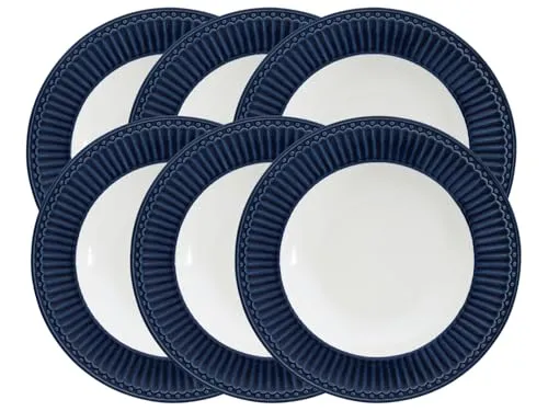 Greengate Alice Frühstücksteller Dark Blue 23 cm Set6 in blau von GreenGate