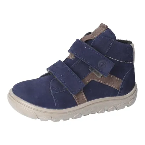 RICOSTA Jungen Stiefel RUCO, Kinder Boots, Weite: Mittel, RicostaTEX, Barfuß-Schuh, Klettstiefel, Booties, wasserdicht, Nautic/Quinoa (170), 23 EU