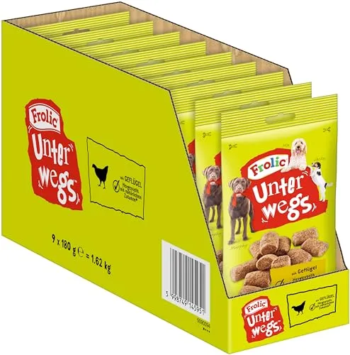 Frolic Hundesnacks UNTERWGS im Beutel mit Geflügel 9x180g von Frolic