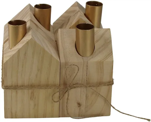 AM Design Adventsleuchter Weihnachtsdeko, Kerzenhalter, aus Holz, Höhe ca. 13,5 cm