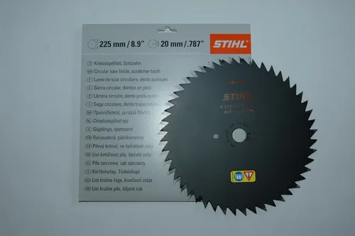 Stihl Kreissägeblatt Spitzzahn 225 mm 20 mm 48 Z - Kreissägeblätter für knorriges Buschwerk und dünne Baumstämme, ideal für präzise Sägeeinsätze in der Forstpflege.
