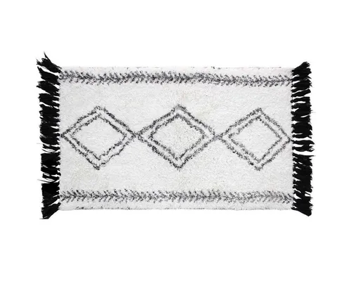 Douceur D'Intérieur - Badematte Freya, 50 x 80 cm aus Baumwolle - Badematte Freya von Douceur d'intérieur, 100% Baumwolle, bietet Komfort und Sicherheit beim Aussteigen aus der Dusche. Stilvolles Design mit Fransen, ideal für skandinavische und natürliche Innenräume.