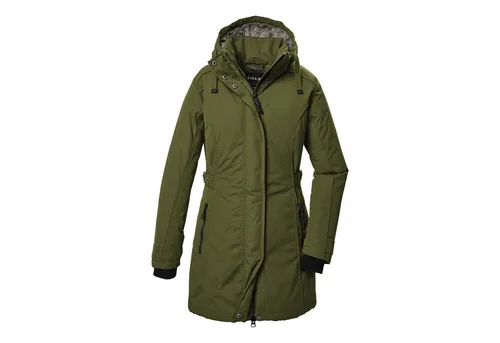 G.I.G.A. DX Damen Funktionsparka - Wasserdicht & Atmungsaktiv - Funktionsjacken mit abzippbarer Kapuze, verschweißten Nähten und warmem Fleece im Rückenbereich, ideal für Outdoor-Aktivitäten. Regulierung an Ärmelabschlüssen, Saum und Taille.