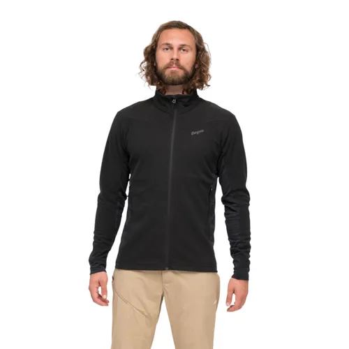 Bergans Rabot Fleece Midlayer Jacket Men black (91) M - Outdoor Freizeitjacke für Herren, atmungsaktiv und nahtlos für höchsten Tragekomfort beim Wandern und Skifahren.