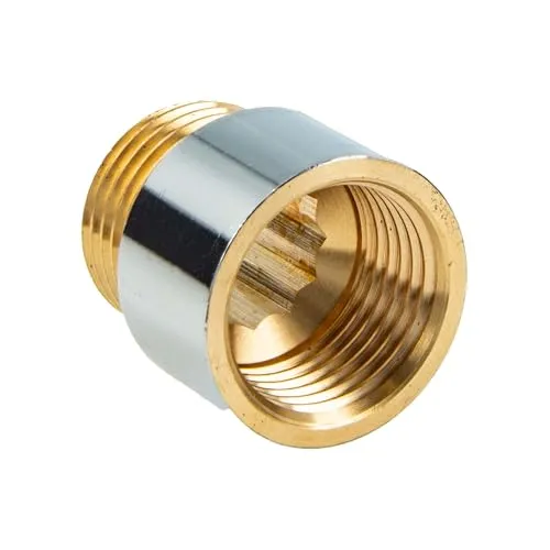 tecuro Hahnverlängerung 1 Zoll x 15 mm - Messing glanzverchromt