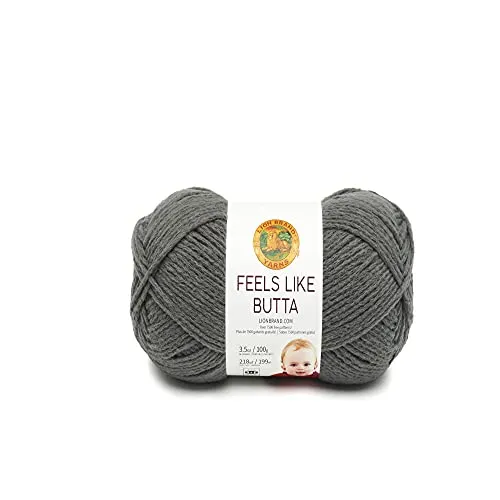 Lion Brand Yarn 63857 Feels Like Butta Garn, Polyester, anthrazit, 1 Pack, 199 Meter