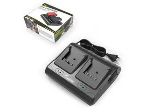 LEICKE Doppelladestation Dual-Slot Akku Werkzeug Ladegerät 14,4–18V 6A
