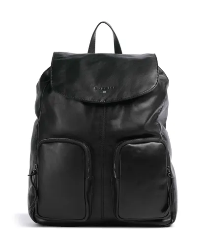 Bugatti Romeo Rucksack schwarz 494135-01 - Rucksack aus feinem, genarbtem Rindsleder in elegantem Schwarz, ideal für stilvolle Auftritte und täglichen Gebrauch.